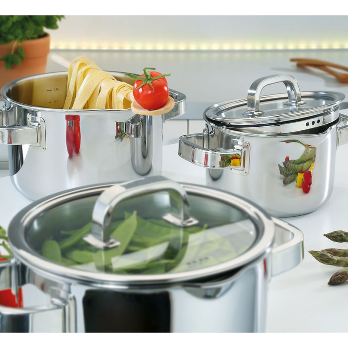 SPRING Kochtopf hoch mit Glasdeckel FINESSE2+ 24 cm