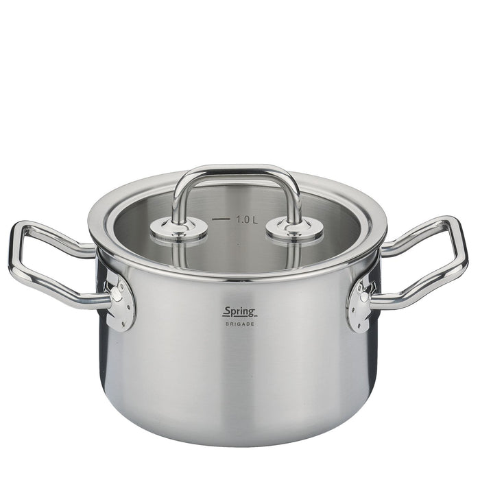 SPRING Kochtopf mit Glasdeckel BRIGADE BASIC 14 cm