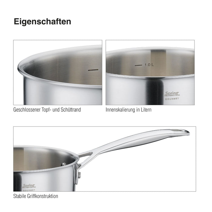 SPRING Stielkasserolle nieder GOURMET 16 cm