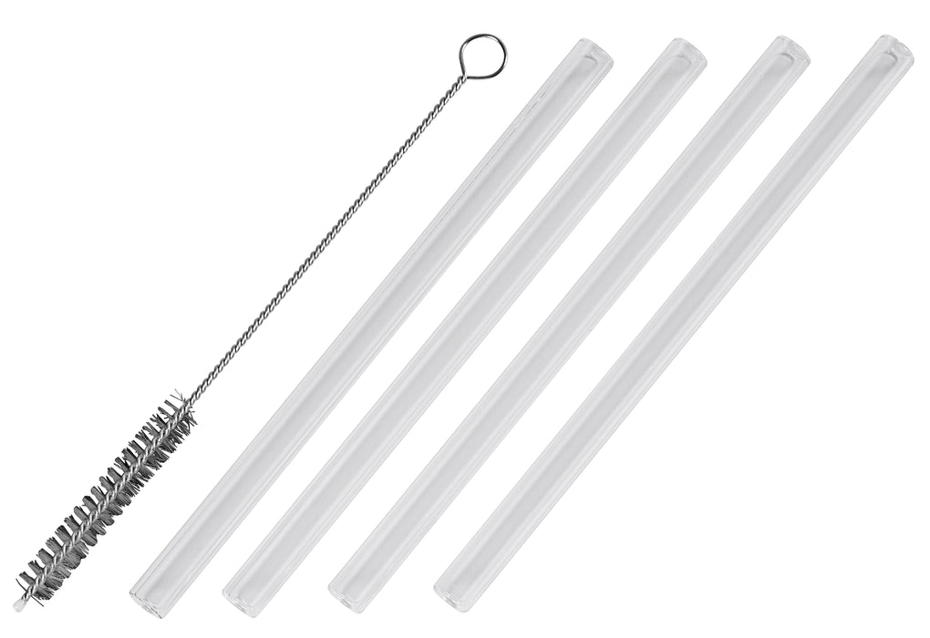 LEONARDO Trinkhalm Glas klar 15cm 4er