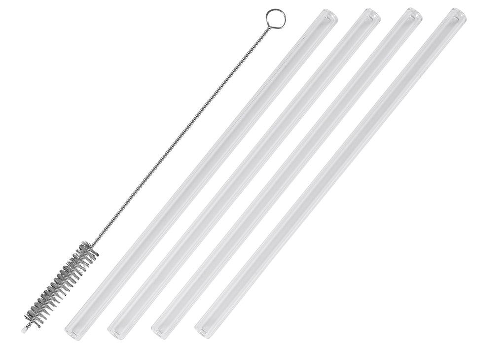 LEONARDO Trinkhalm Glas klar 20cm 4er