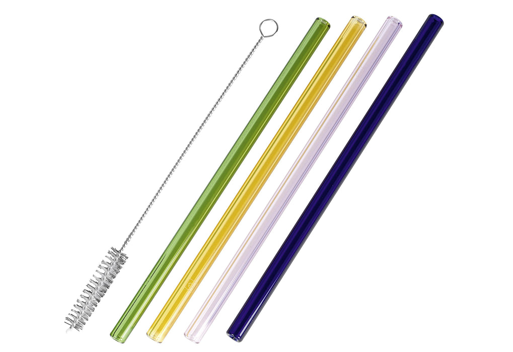 LEONARDO Trinkhalm Glas bunt 20cm 4er