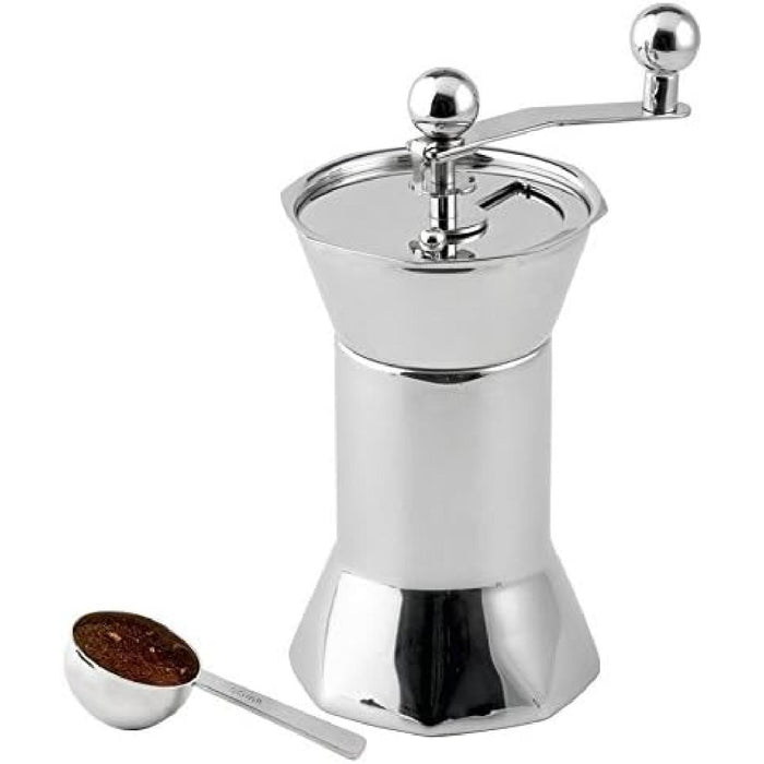 Weis Kaffeemühle mit Maßlöffel, Edelstahl, Silber, 10 x 10 x 21 cm