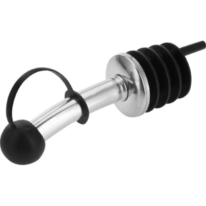 Westmark 2 Spirituosen-Ausgießer für Flaschen, Mit Verschlusskappe und Luftröhrchen, Kunststoffkorken/Messing, Nickelfrei, Classic-Standard, Schwarz/Silber, 42322280