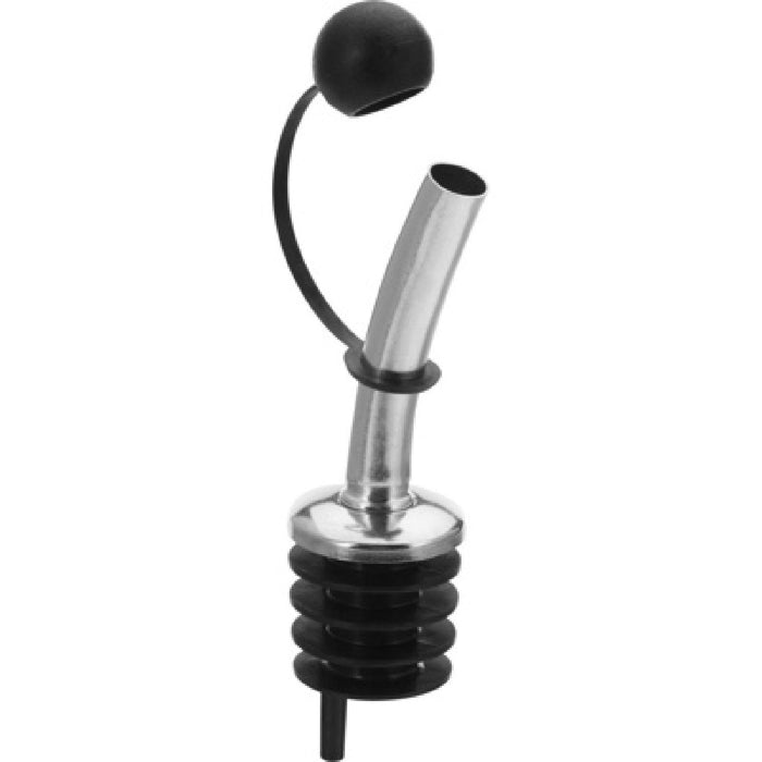 Westmark 2 Spirituosen-Ausgießer für Flaschen, Mit Verschlusskappe und Luftröhrchen, Kunststoffkorken/Messing, Nickelfrei, Classic-Standard, Schwarz/Silber, 42322280