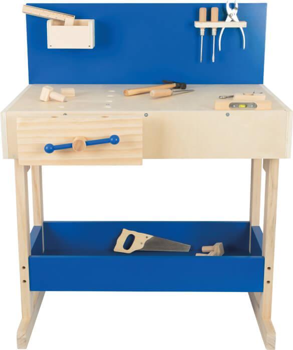 small foot Kinderwerkbank Blau mit Zubehör