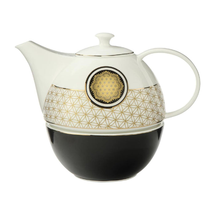 Goebel Yin Yang Blume des Lebens - Teekanne mit Stövchen