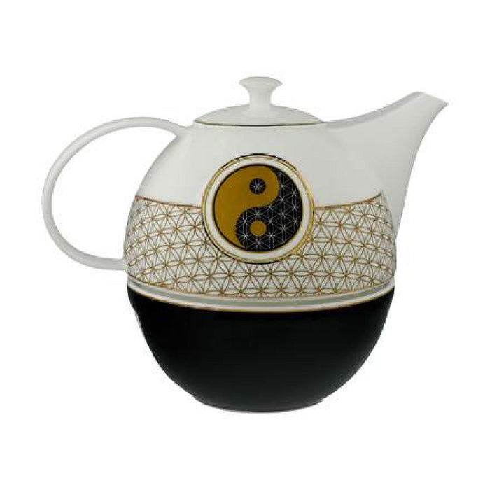 Goebel Yin Yang Blume des Lebens - Teekanne mit Stövchen