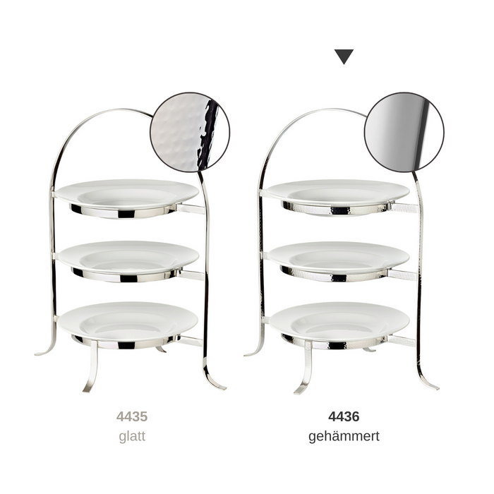 EDZARD Telleretagere Sina für 3 Teller gehämmert H 42 cm