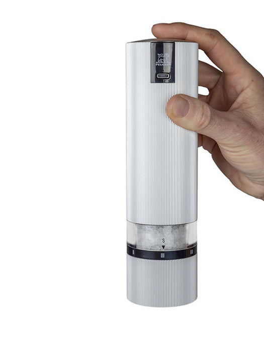 Peugeot Line Sense Elektrische Salzmühle, u‘Select, 20 cm, Aluminium, (wiederaufladbar) Lithium-Ionen-Akku