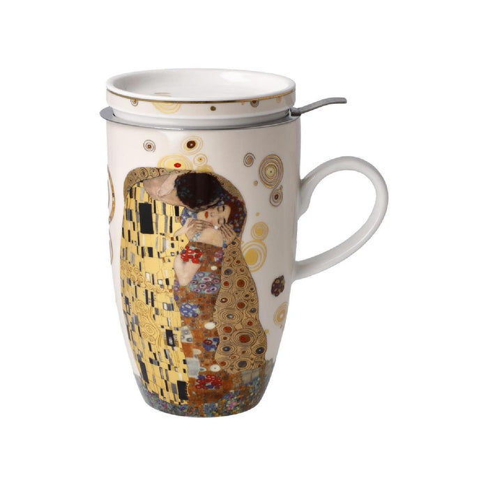 Goebel Gustav Klimt  - Der Kuss - Teetasse mit Deckel und Sieb