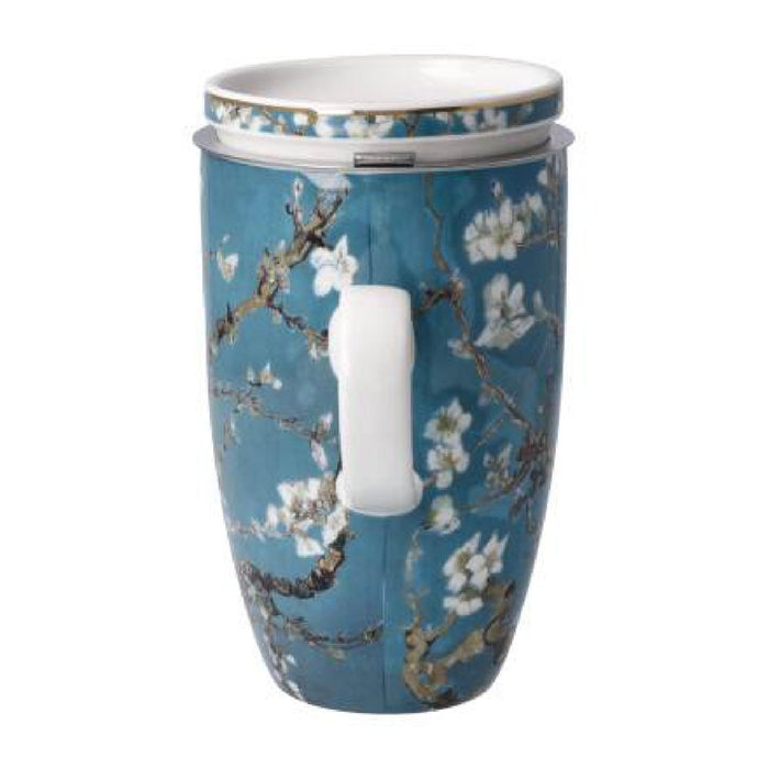 Goebel Vincent van Gogh  Mandelbaum Blau Teetasse mit Deckel und Sieb