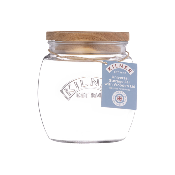 KILNER Universal Glas mit Holzdeckel, 850ml