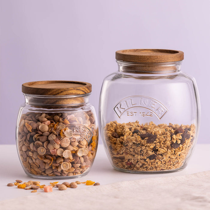 KILNER Universal Glas mit Holzdeckel, 850ml