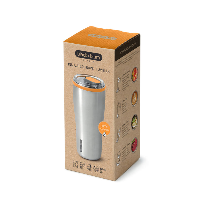 BLACK+BLUM Travel Tumbler Edelstahl, Orange, 600 ml