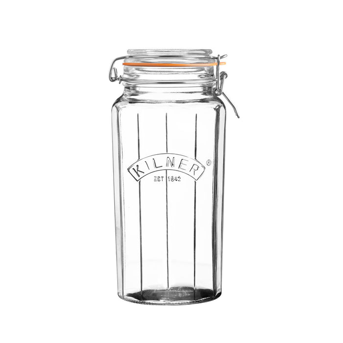 KILNER Facetten-Glas mit Bügelverschluss, 1,8 Liter