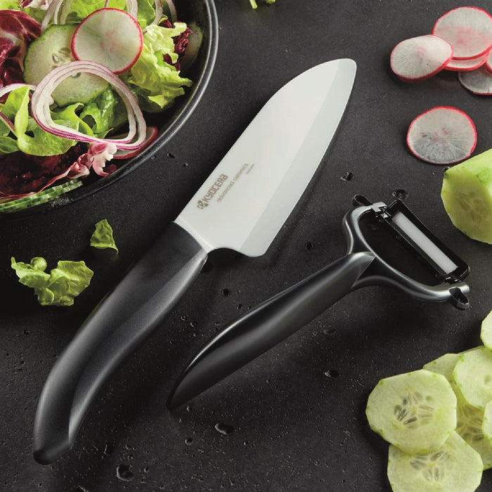 KYOCERA GEN Cut & Peel Set: Santoku-Keramikmesser mit Schäler