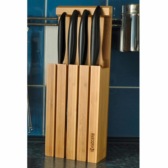 KYOCERA 3in1 Bambus-Messerblock für bis zu 4 Messer
