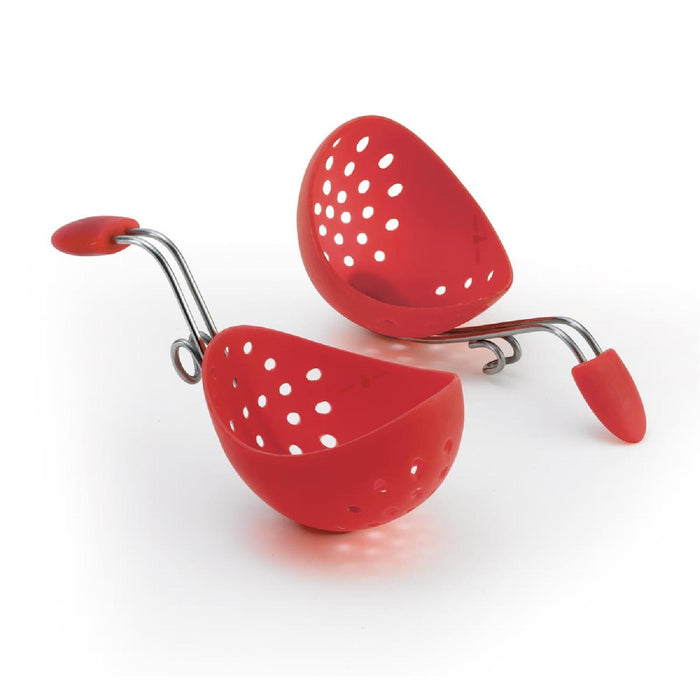 CUISIPRO Silikon-Eier-Pochierer - rot,  2er Set