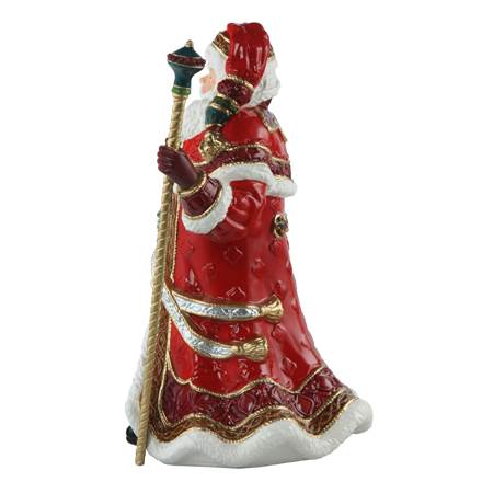 Goebel Fitz & Floyd Christmas Collection Santa mit Kranz und Stab - Figur
