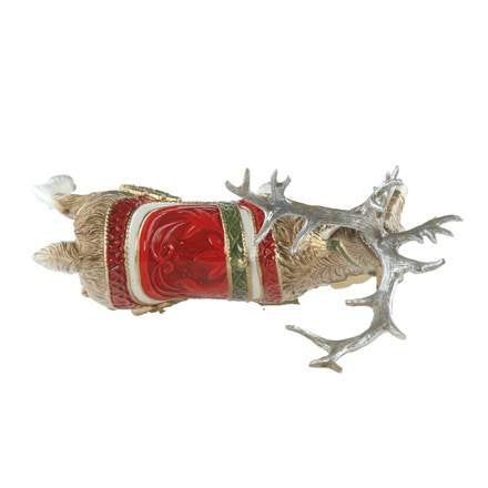 Goebel Fitz & Floyd Christmas Collection Rentier mit silbernem Geweih - Figur