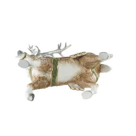 Goebel Fitz & Floyd Christmas Collection Rentier mit silbernem Geweih - Figur