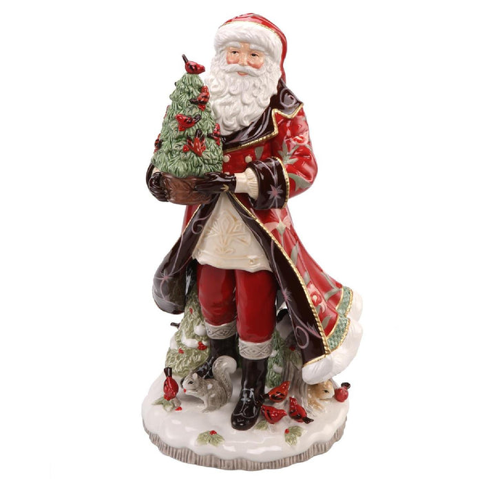 Goebel Fitz & Floyd Christmas Collection Santa mit Baum Rot - Figur