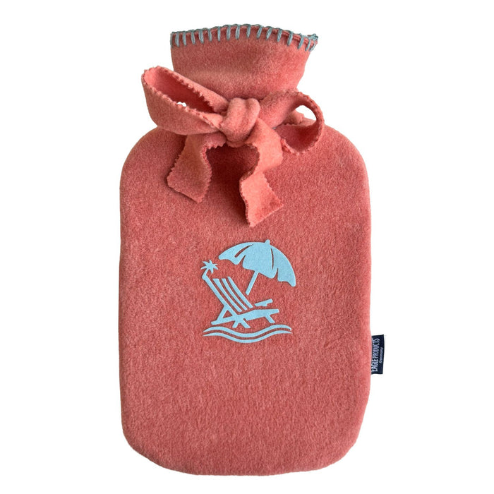 Eagle Products Wärmflasche OLAF , 20x35 cm, peach/ Sonnenschirm hellblau