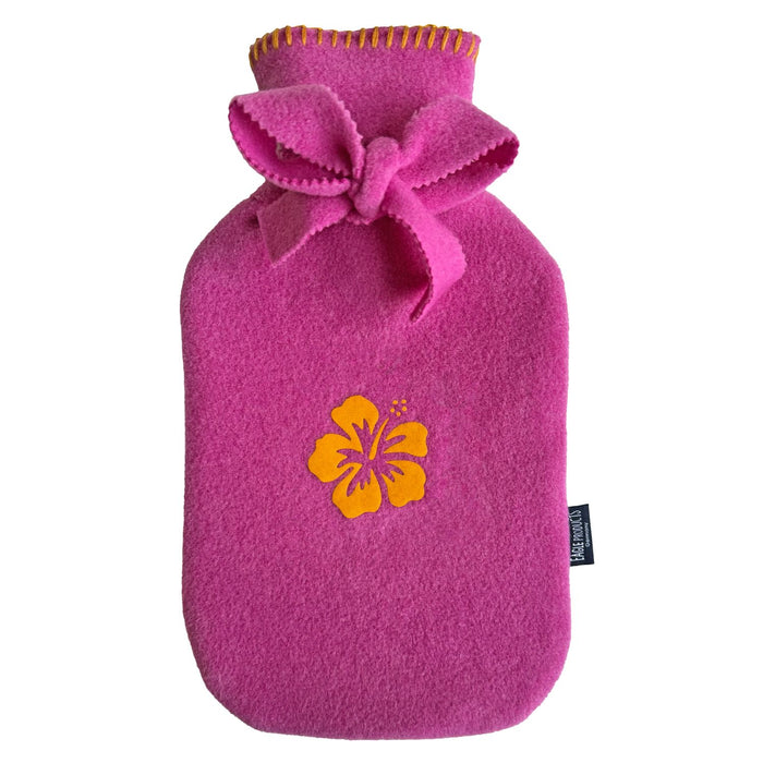 Eagle Products Wärmflasche OLAF , 20x35 cm, fuchsia/ Blume gelb