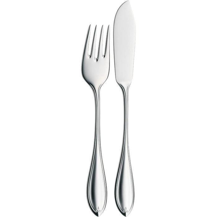 WMF Premiere Fischbesteck 2 teilig, Fischset für 1 Person, Fischgabel, Fischmesser, Cromargan protect Edelstahl poliert, kratzbeständig