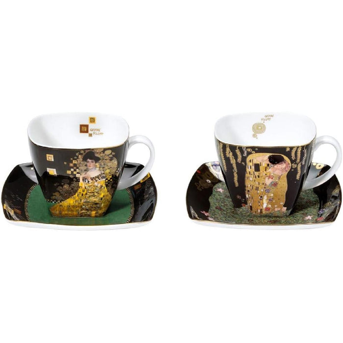 CREAFLOR HOME 2er Set Gustav Klimt Tassen mit Untertasse Set 1 250ml Goebel Porzellan