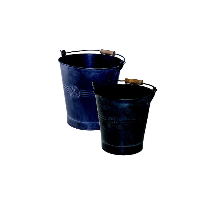 Redecker Eimer-2er Set, 5+10 l, schwarz, mit Holzgriff