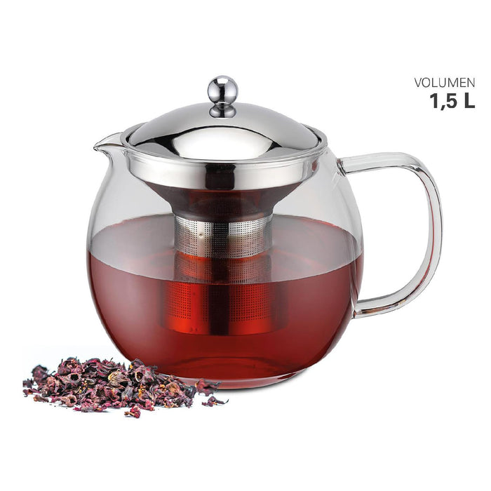 Teekanne Borosilikatglas mit Teefilter 1500 ml