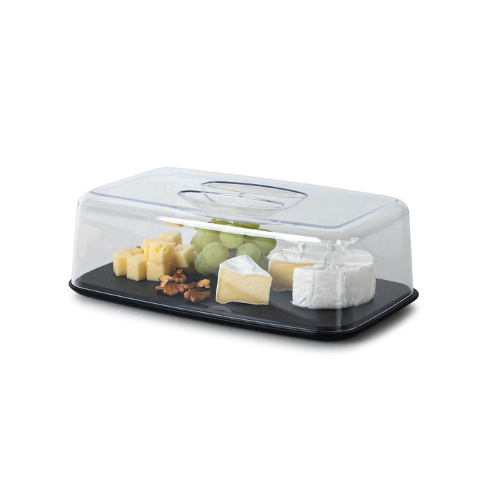 Continenta Käseglocke 2-tlg,, Duracore schwarz 26x16,5x8,5 cm
