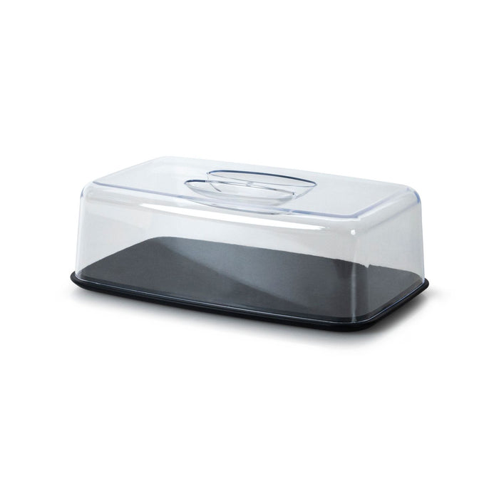 Continenta Käseglocke 2-tlg,, Duracore schwarz 26x16,5x8,5 cm