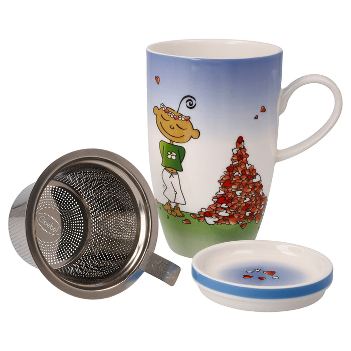 Goebel Der kleine Yogi Für Dich gesammelt Teetasse mit Deckel und Sieb