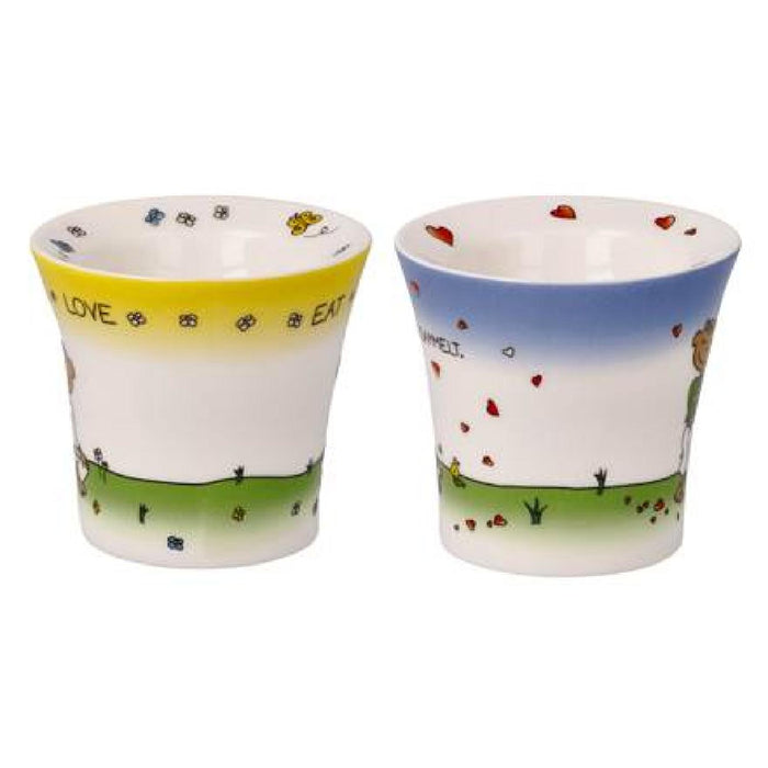 Goebel Set - Der kleine Yogi Eierbecher