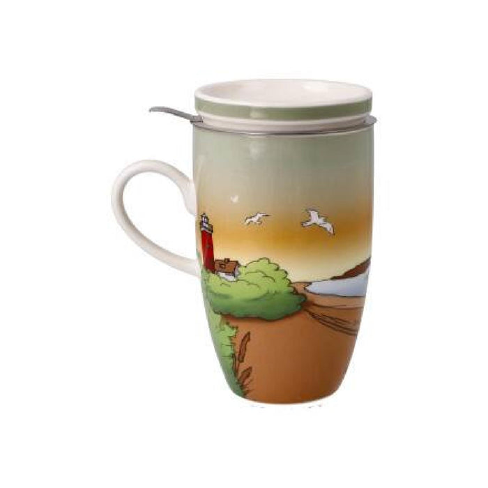 Goebel Seaview Teetasse mit Deckel und Sieb