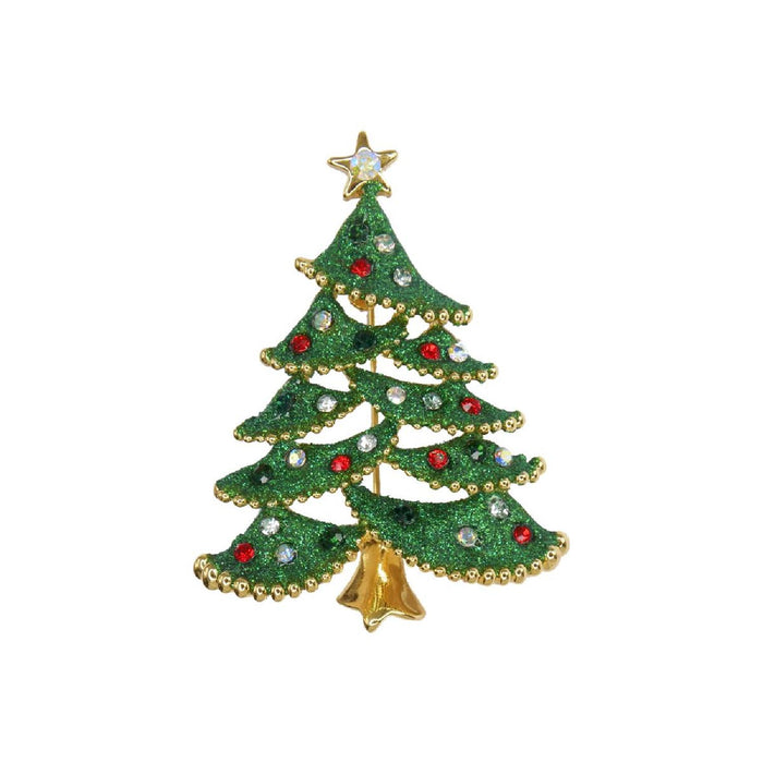 Goebel Fitz & Floyd Christmas Collection Baum grün mit Stern - Brosche