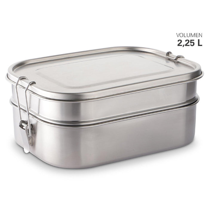 Vesperdose aus Edelstahl Doppelstock