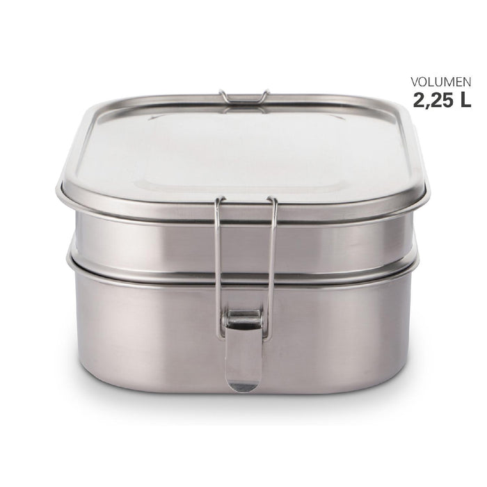 Vesperdose aus Edelstahl Doppelstock