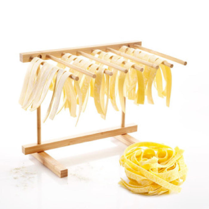 Westmark Nudeltrockner Leonardo – klappbarer Nudelständer zum Trocknen von selbstgemachter Pasta, nachhaltiger Pastatrockner mit Spezialbeschichtung – Bambus