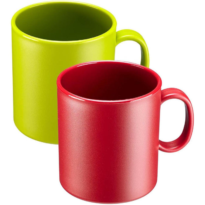 Westmark 5 Trinkbecher mit Henkel, 0,3 Liter Füllvolumen, hochwertiger Kunststoff, Grün/Rot, Farbig sortiert, 210422E2