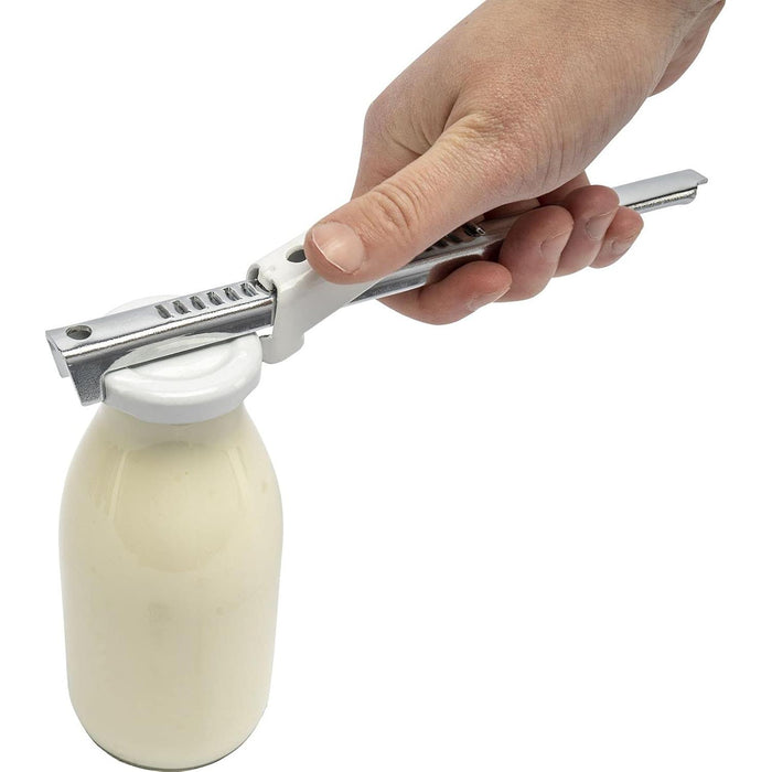 Westmark Schraubdeckelöffner, Flexibel einstellbar, Langer Hebel, Stahl, Vario, Silber/Weiß, 10542270