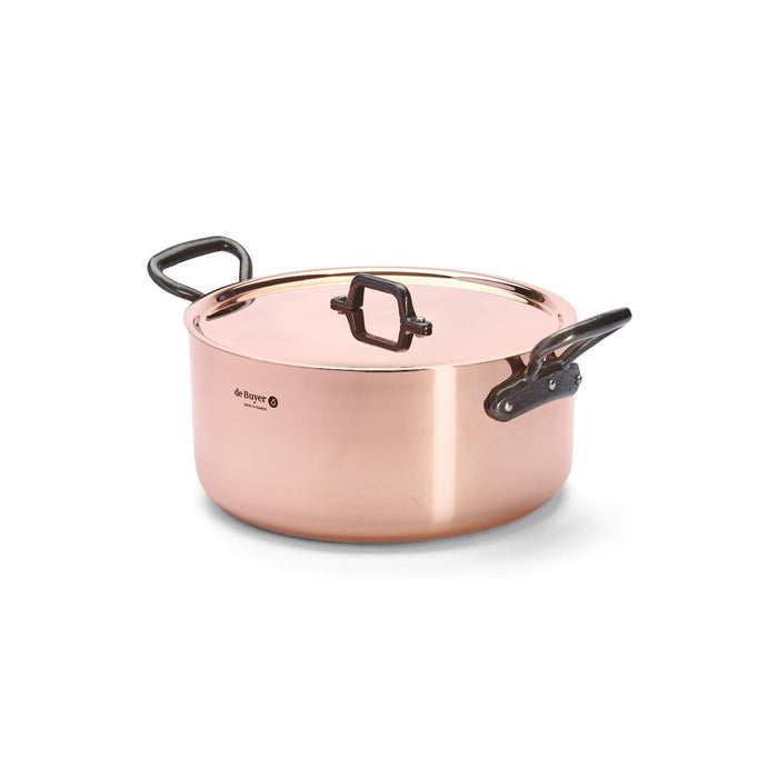 De Buyer KOCHTOPF + DECKEL PRIMA MATERA Gusseisengriffe Ø28