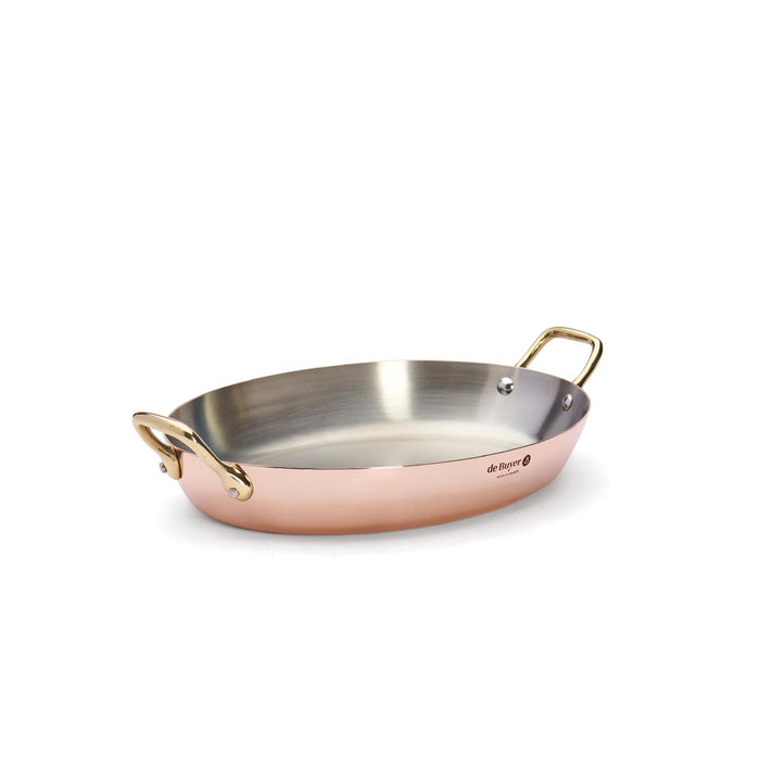 De Buyer OVALE PFANNE, 2 MESSINGGRIFFE 32X23 CM INOCUIVRE