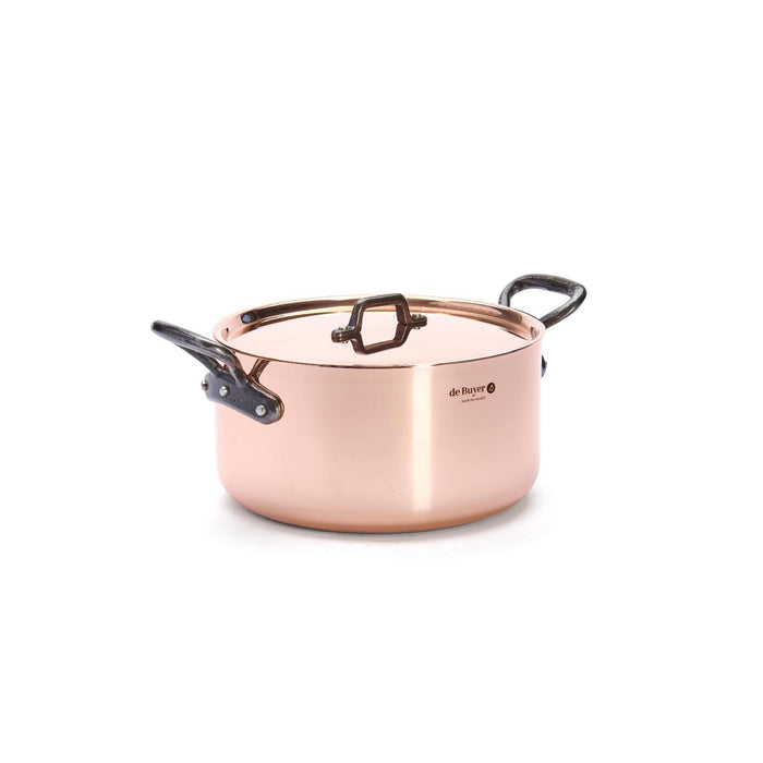 De Buyer KOCHTOPF MIT GUSSGRIFF + DECKEL Ø 24CM INOCUIVRE