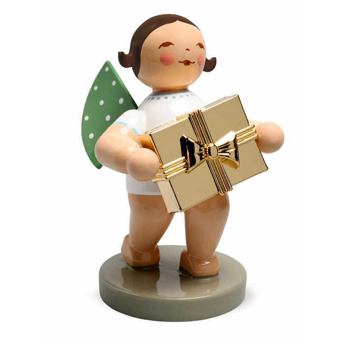 Wendt & Kühn No. 7, Gratulant, Engel mit Geschenk · vergoldet