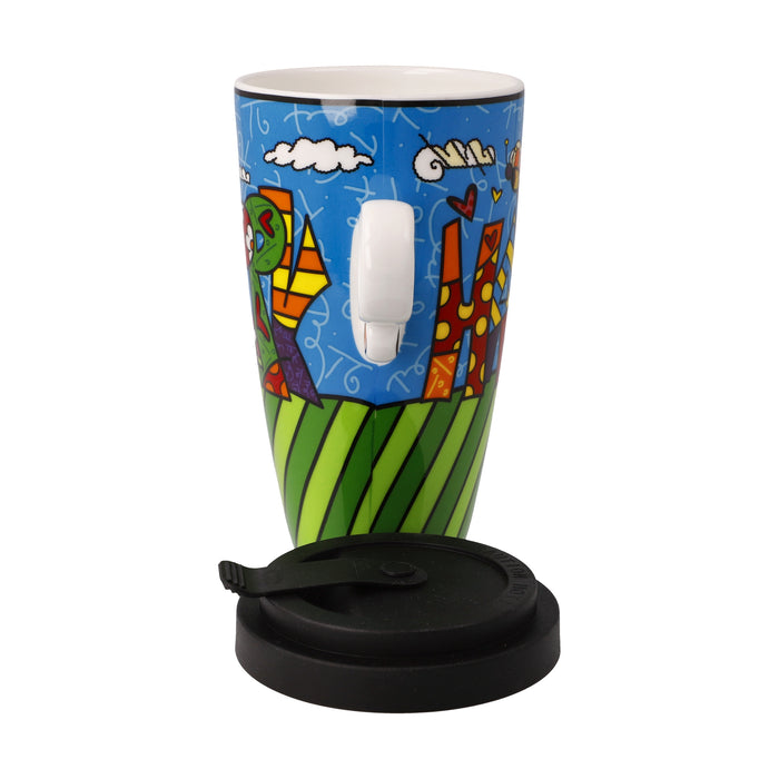 Goebel Romero BRITTO  Happy Künstlertasse mit Deckel