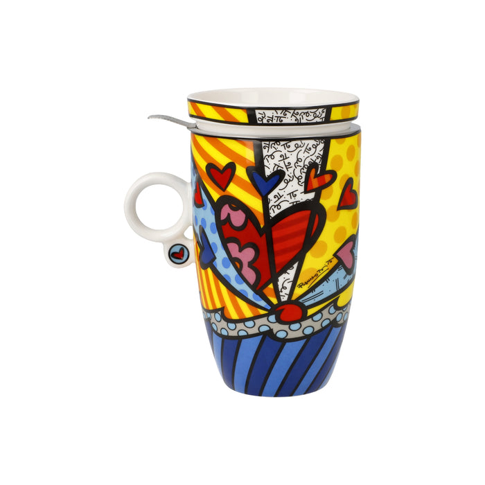 Goebel Romero Britto A New Day Teetasse mit Deckel und Sieb